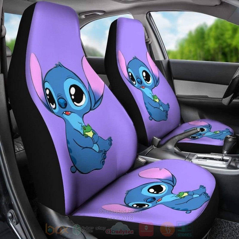 Purple Stitch Cute Car Seat Cover