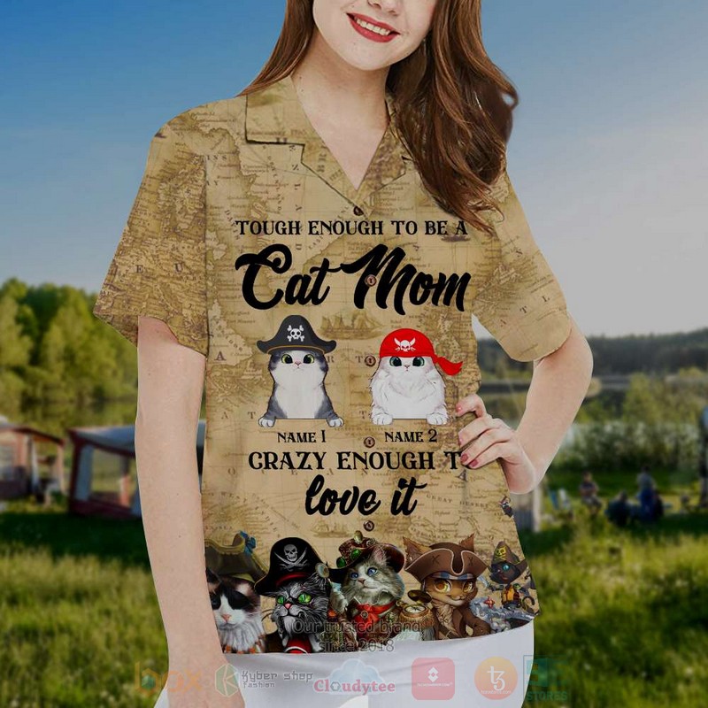 Purrate Tough Enough To Be A Cat Mom Pirrate Day Custom Name Hawaiian Shirt 1