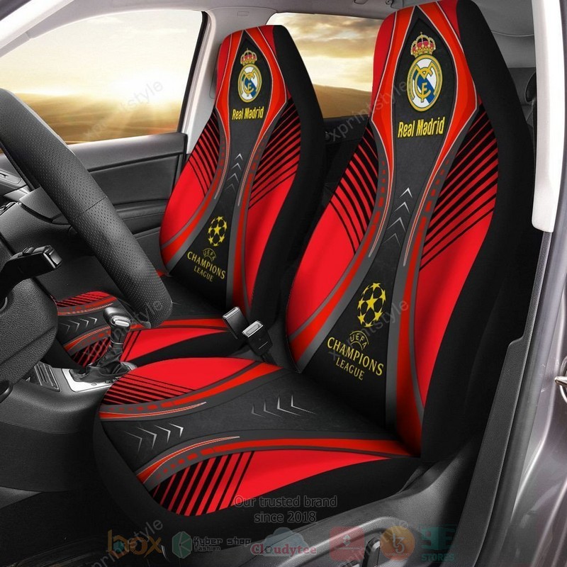 Real Madrid Red Black Car Seat Cover