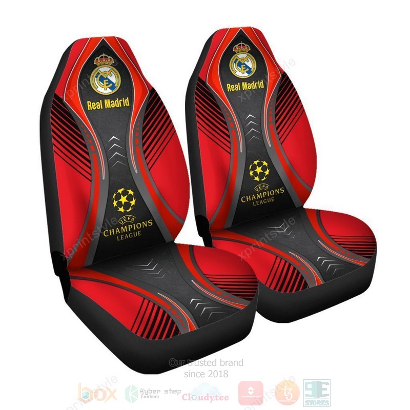 Real Madrid Red Black Car Seat Cover 1
