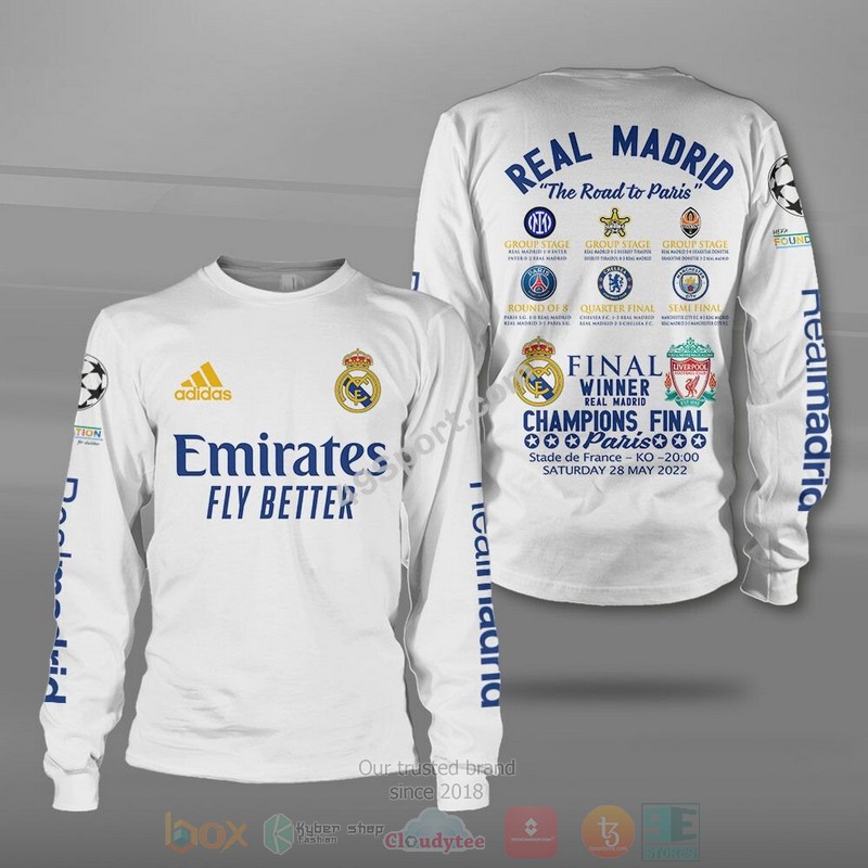 Real Madrid The Road To Paris Champions 3D Hoodie Shirt 1 2 3