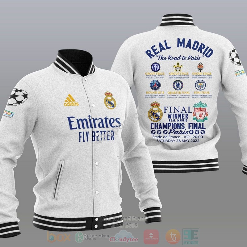 Real Madrid The Road To Paris Champions Baseball Jacket