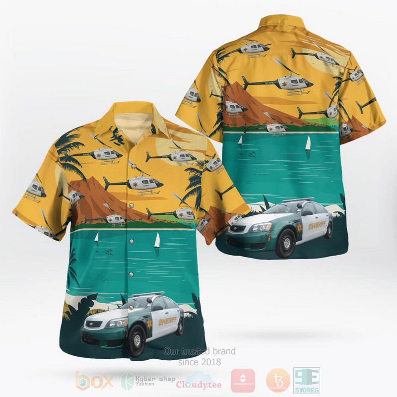 San Juan County New Mexico Sheriff 2015 Chevy Caprice PPV Bell OH58 Helicopters Hawaiian Shirt