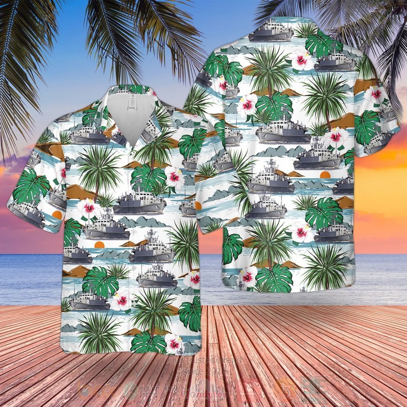 Sandown class minehunter Hawaiian Shirt Short