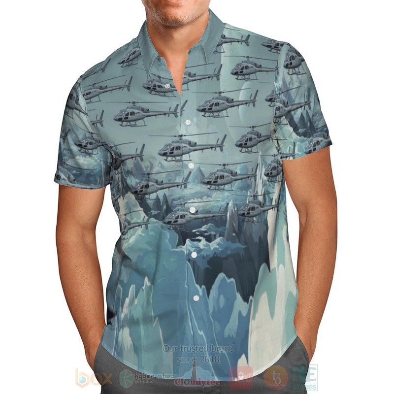 Eurocopter AS555 Fennec French Air and Space Force Hawaiian Shirt Short 1