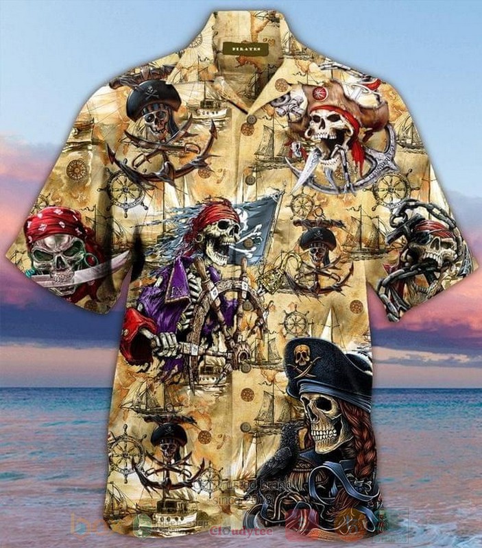 Skeleton Pirates Short Sleeve Hawaiian Shirt
