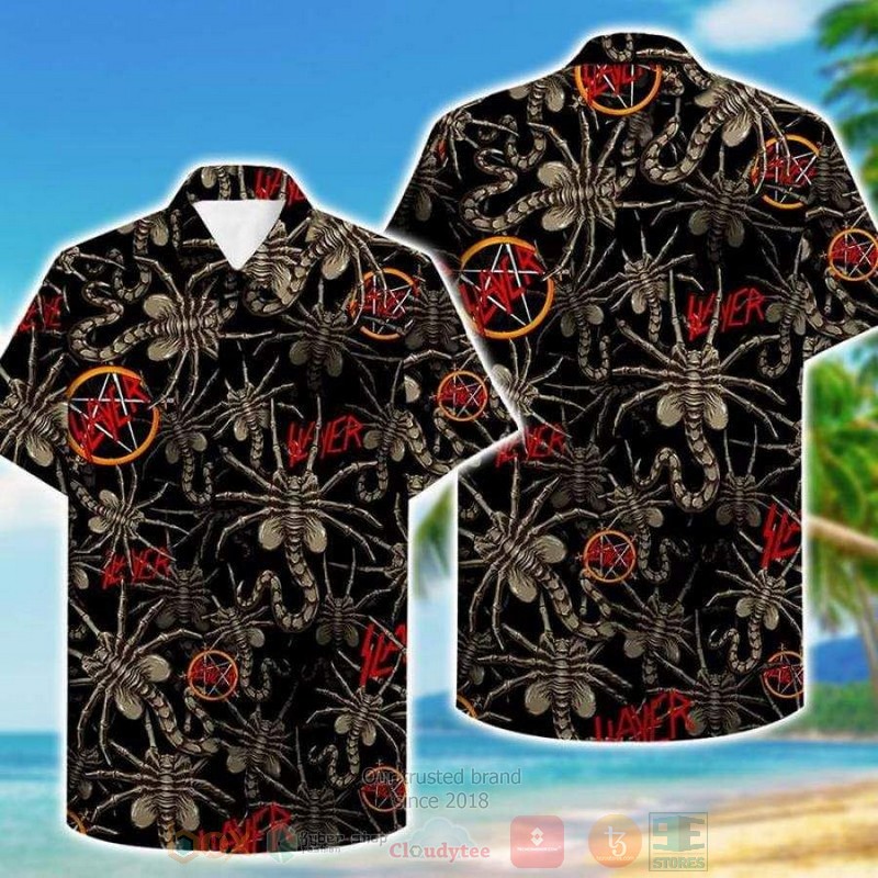 Slayer Alien Face Short Sleeve Hawaiian Shirt