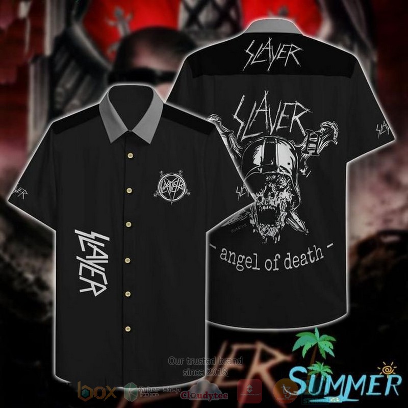 Slayer Rock Band Music Angel of Death Short Sleeve Hawaiian Shirt