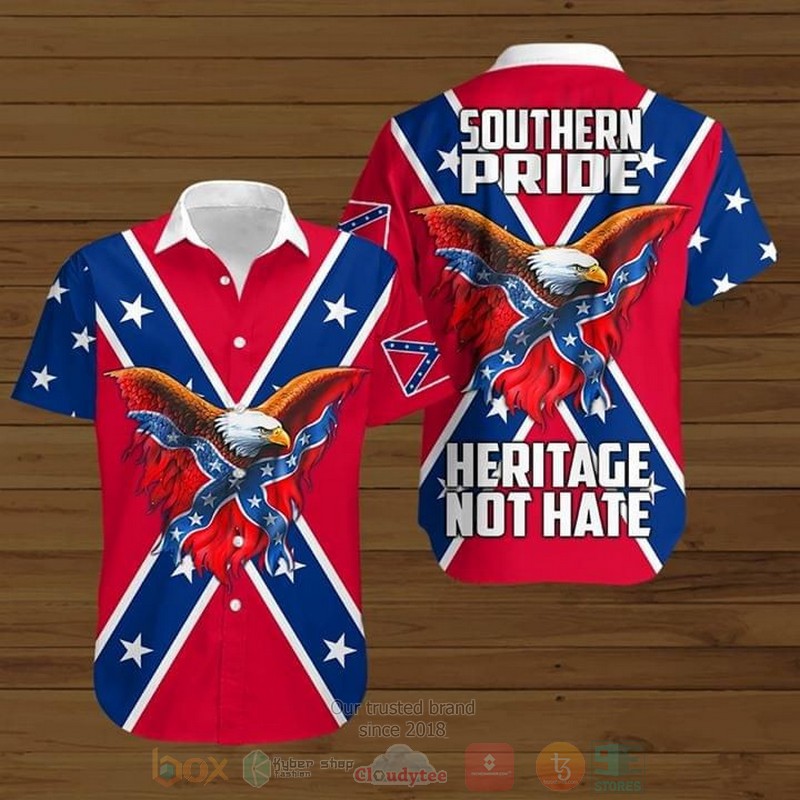 Southern Pride Heritage Not Hate Short Sleeve Hawaiian Shirt