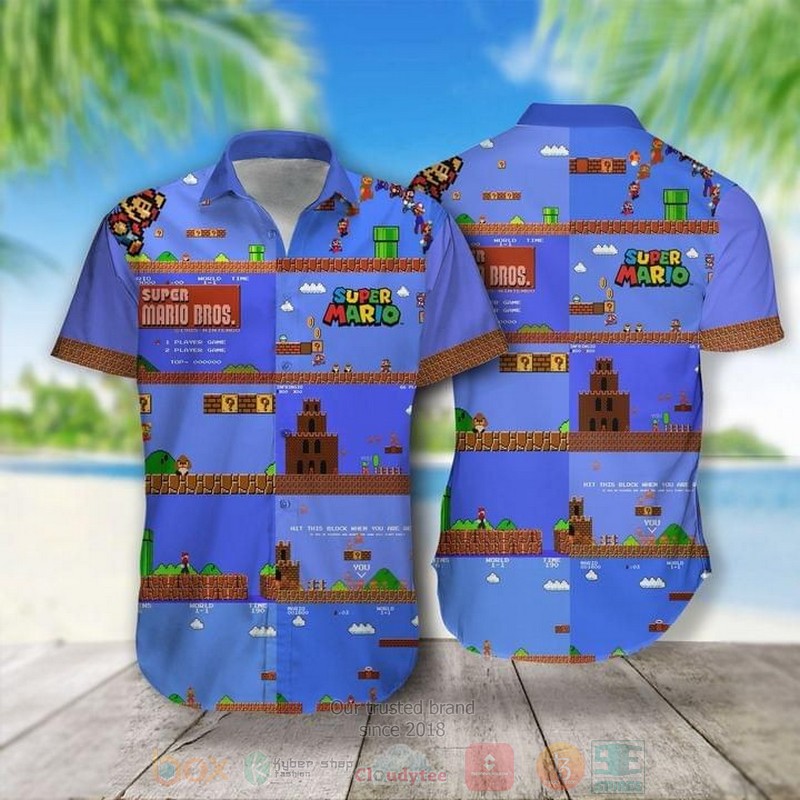 Super Mario Short Sleeve Hawaiian Shirt