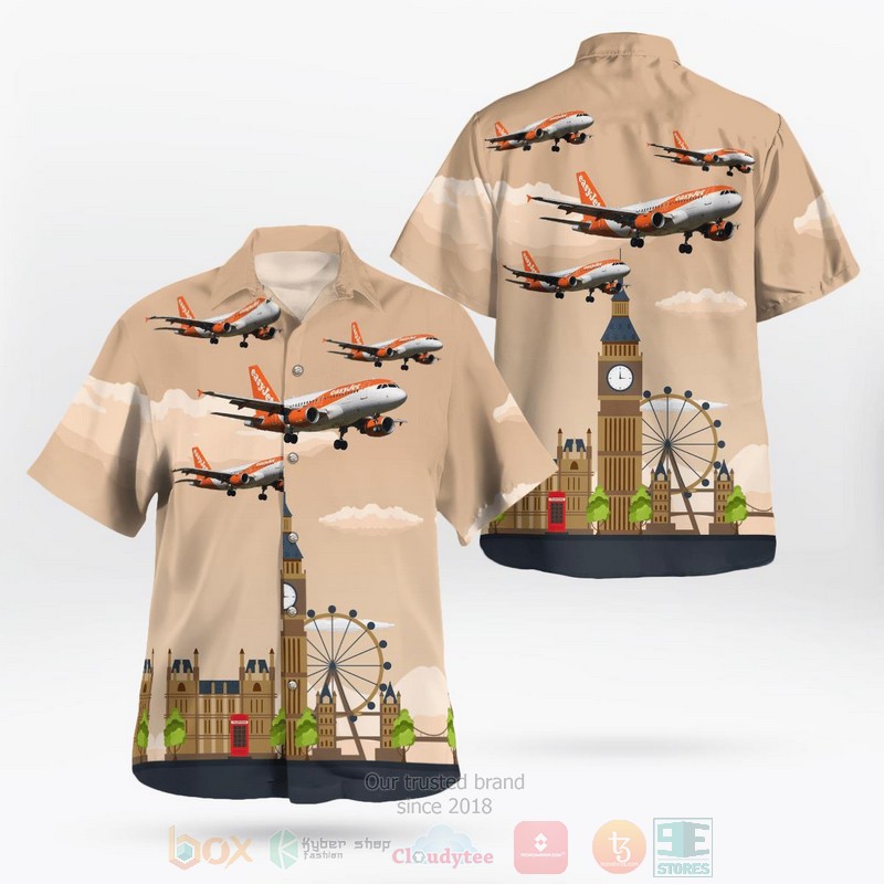 United Kingdom Airlines EasyJet Airbus A319 100 Hawaiian Shirt