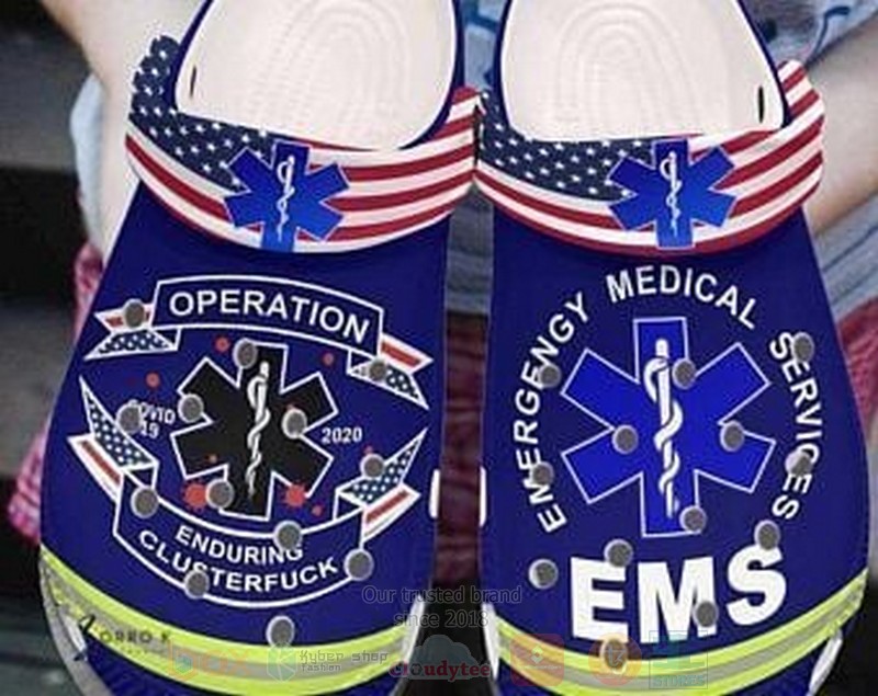 Emergency Medical Services American Flag Crocs Clog Shoes