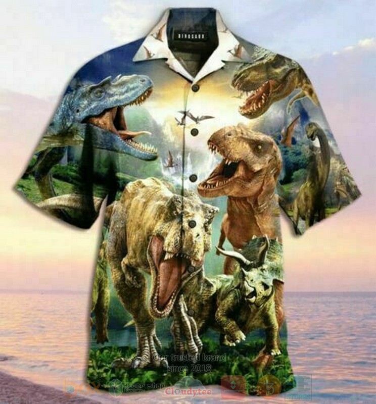 Dinosaur I Am Roarsome Short Sleeve Hawaiian Shirt