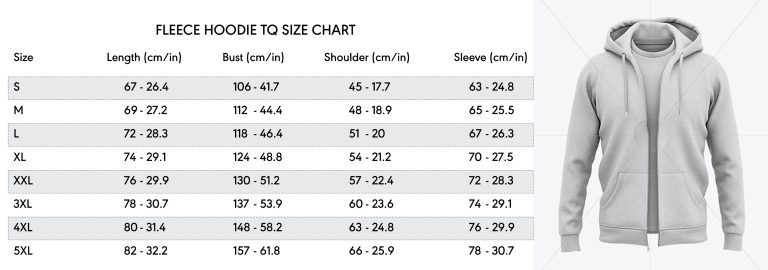 fleece hoodie tq size chart 19 1