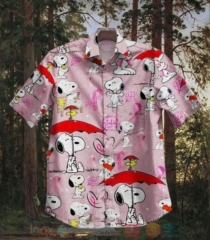 Snoopy Breast Cancer Awareness Short Sleeve Hawaiian Shirt
