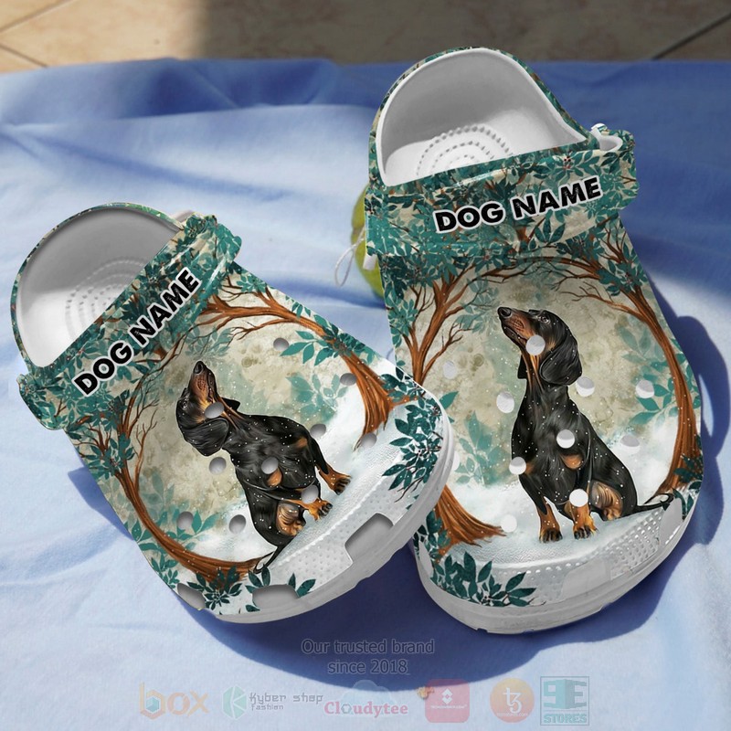 Adorable Dachshund Custom Name Crocband Crocs Clog Shoes