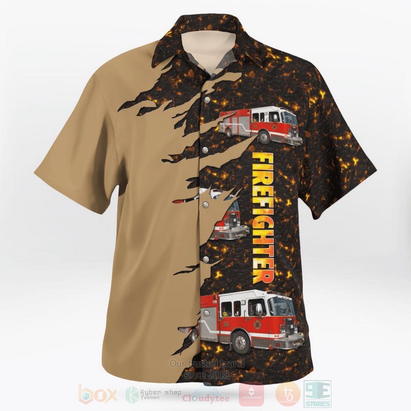 Ajax Fire and Emergency Services Ontario Pumper Hawaiian Shirt 1