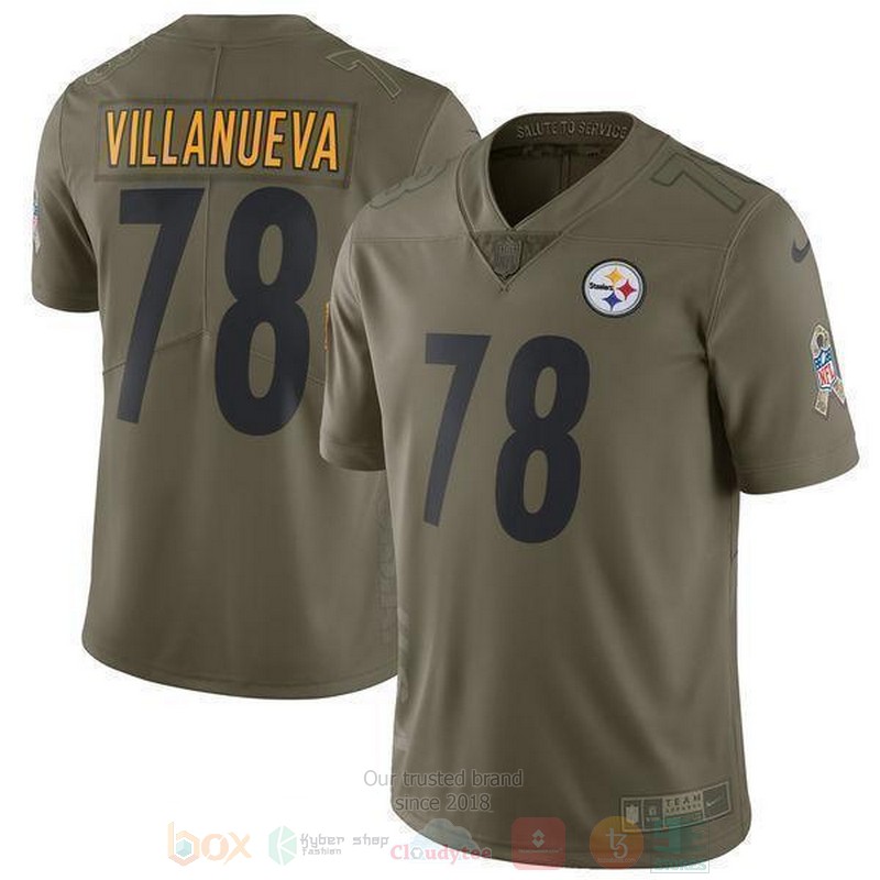 Alejandro Villanueva Pittsburgh Steelers Olive Football Jersey