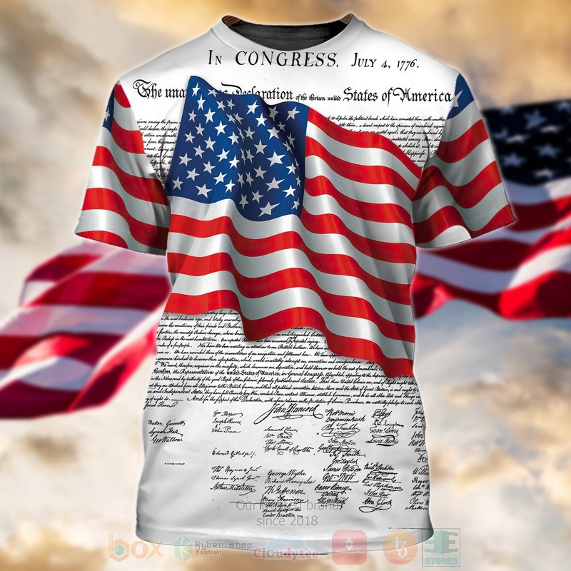 American Flag Happy 4th of July T Shirt