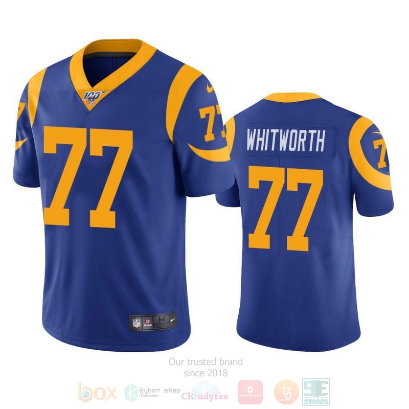 Andrew Whitworth Los Angeles Rams Blue Football Jersey