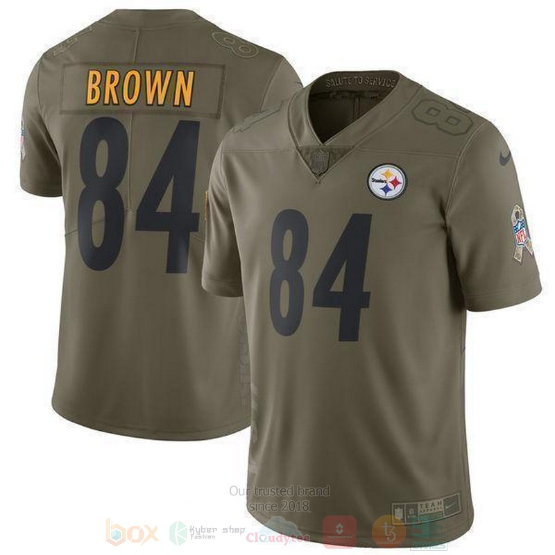 Antonio Brown Pittsburgh Steelers Olive Football Jersey