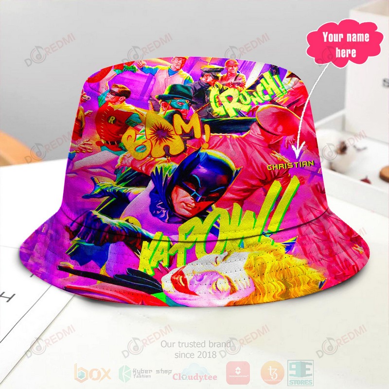 Batman Bom Crunch Ka Pow Custom Name Bucket Hat