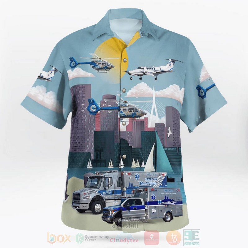 Bedford Massachusetts Boston MedFlight Ambulance And Helicoptes Hawaiian Shirt 1 2
