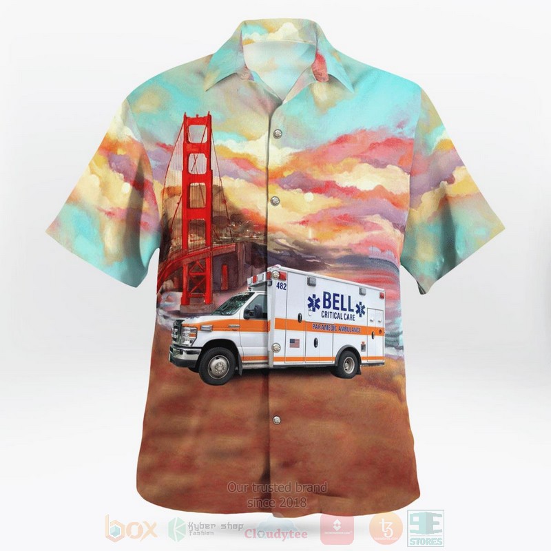 Bell Ambulance Milwaukee Wisconsin Ambulance Golden Gate Bridge Hawaiian Shirt 1
