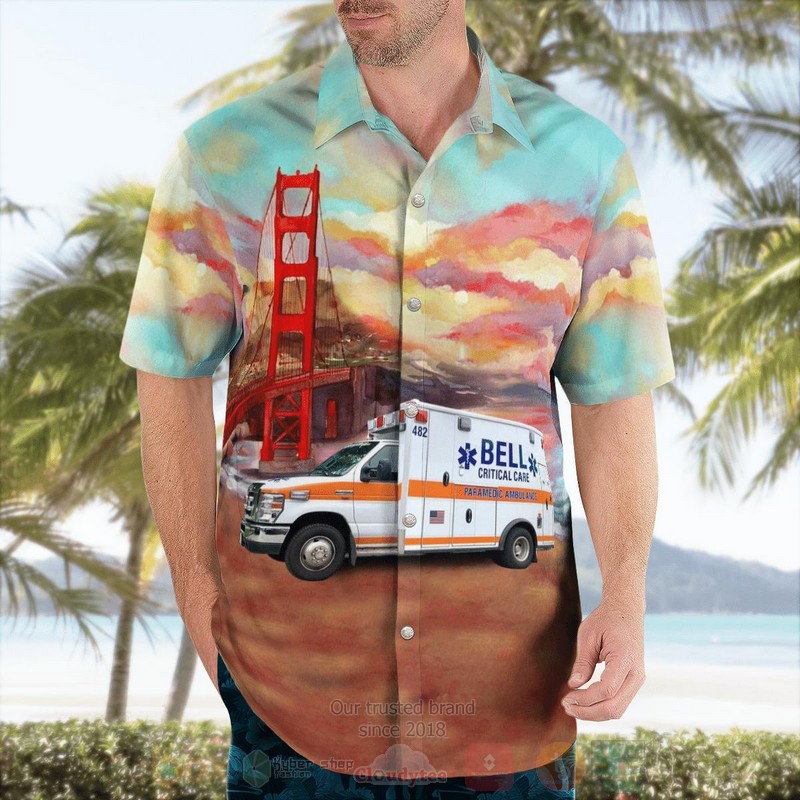 Bell Ambulance Milwaukee Wisconsin Ambulance Golden Gate Bridge Hawaiian Shirt 1 2