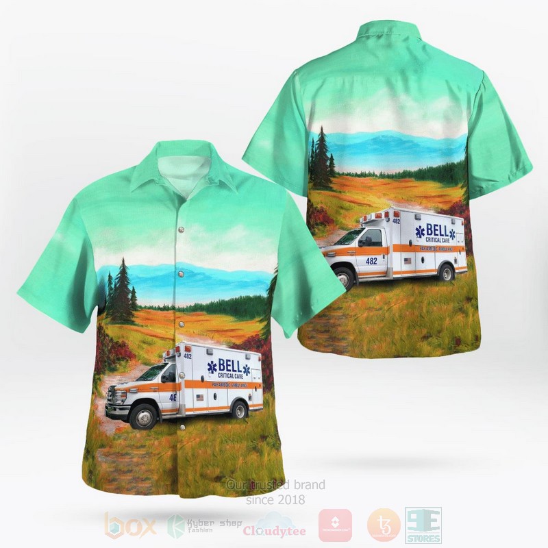 Bell Ambulance Milwaukee Wisconsin Ambulance Mountain Sunset Hawaiian Shirt
