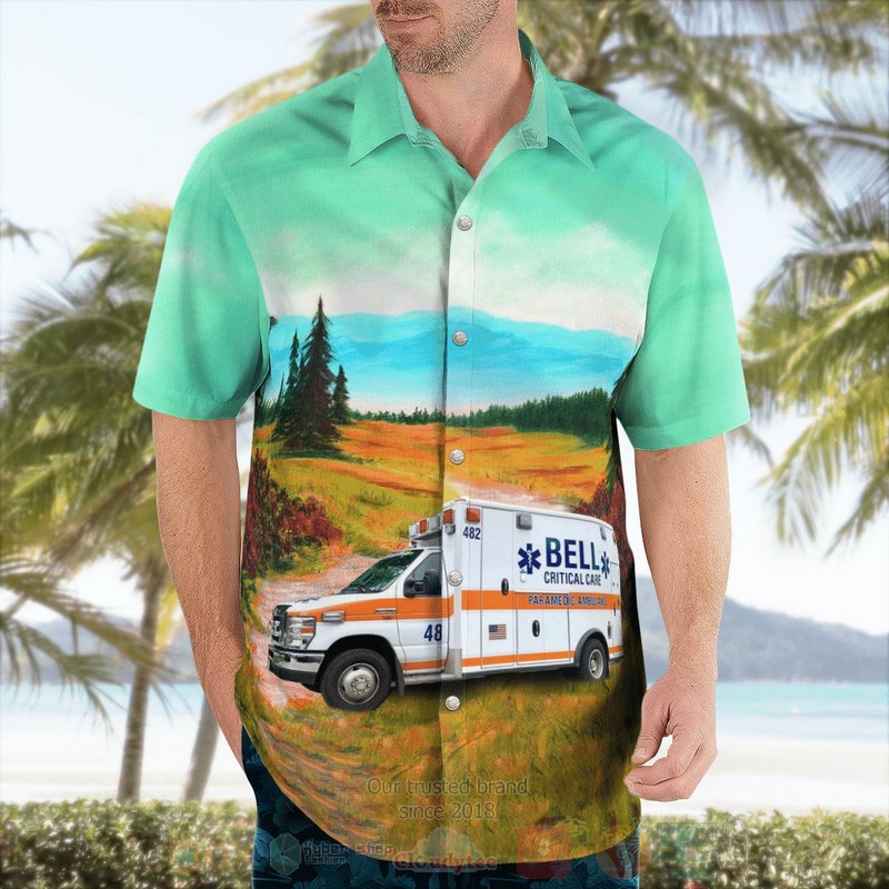 Bell Ambulance Milwaukee Wisconsin Ambulance Mountain Sunset Hawaiian Shirt 1 2