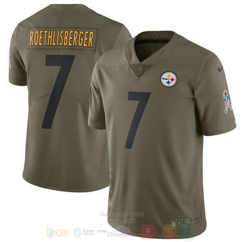Ben Roethlisberger Pittsburgh Steelers Olive Football Jersey