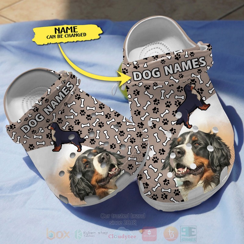 Bernese Cute Dog Custom Name Crocband Crocs Clog Shoes