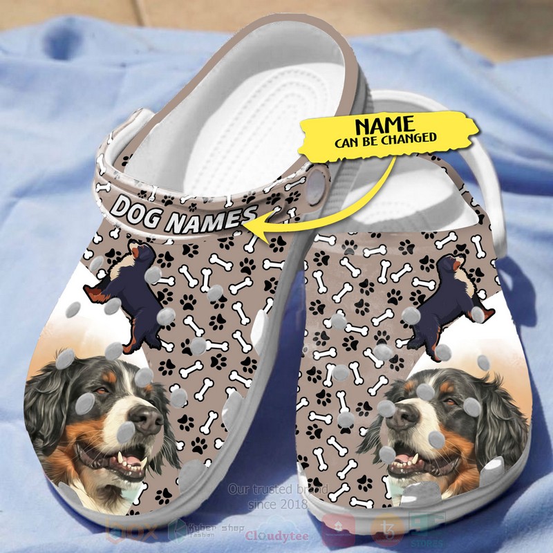 Bernese Cute Dog Custom Name Crocband Crocs Clog Shoes 1