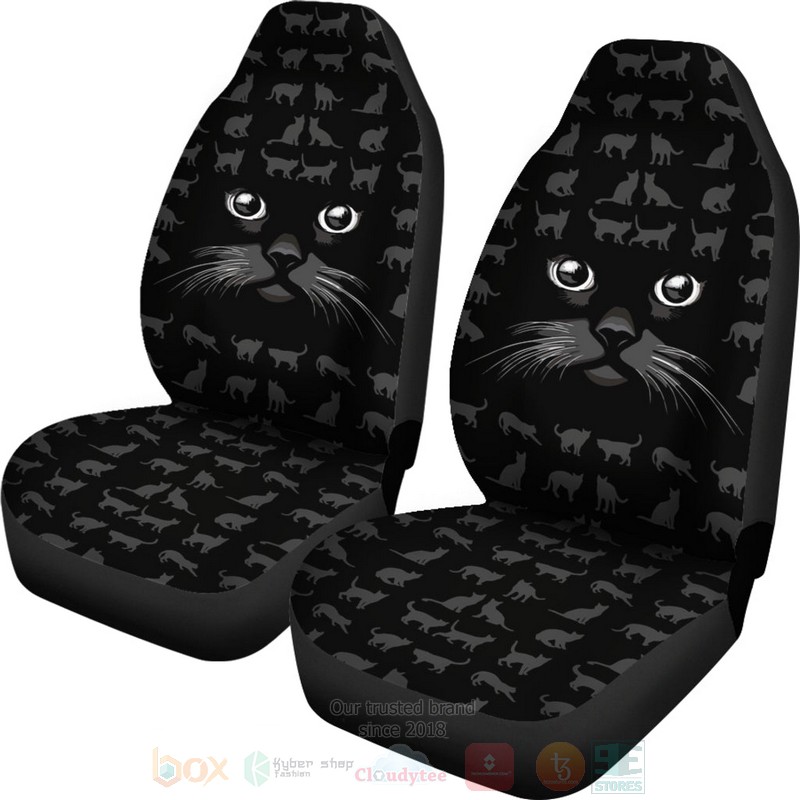 Black Cat Car Seat Cover 1