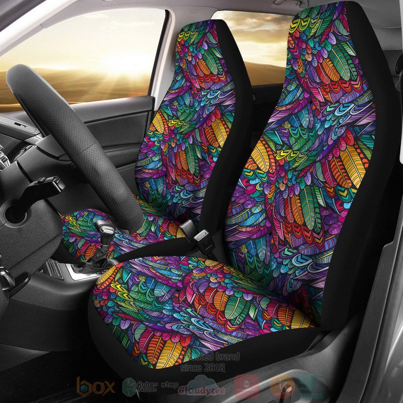 Boho Feathers Car Seat Cover