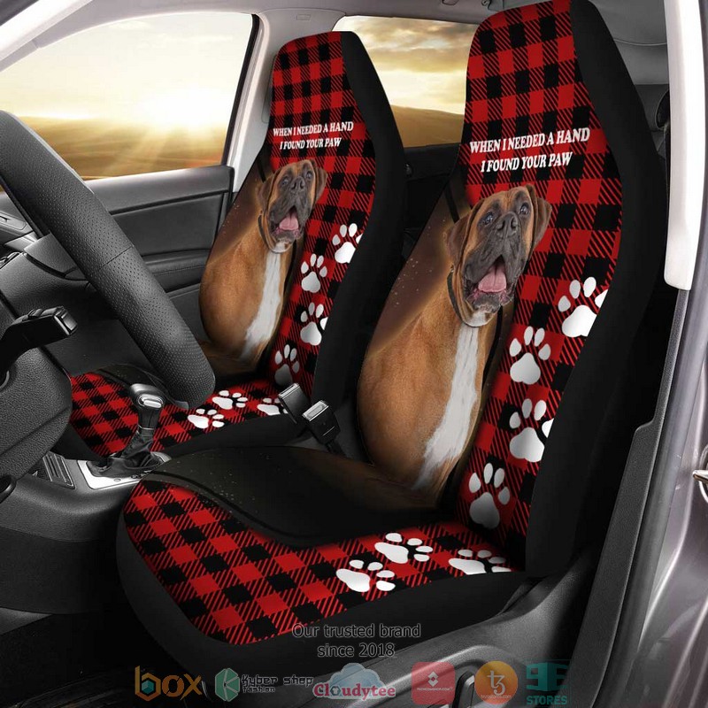 Boxer Dog I Found Your Paw Boxer Dog Car Seat Covers