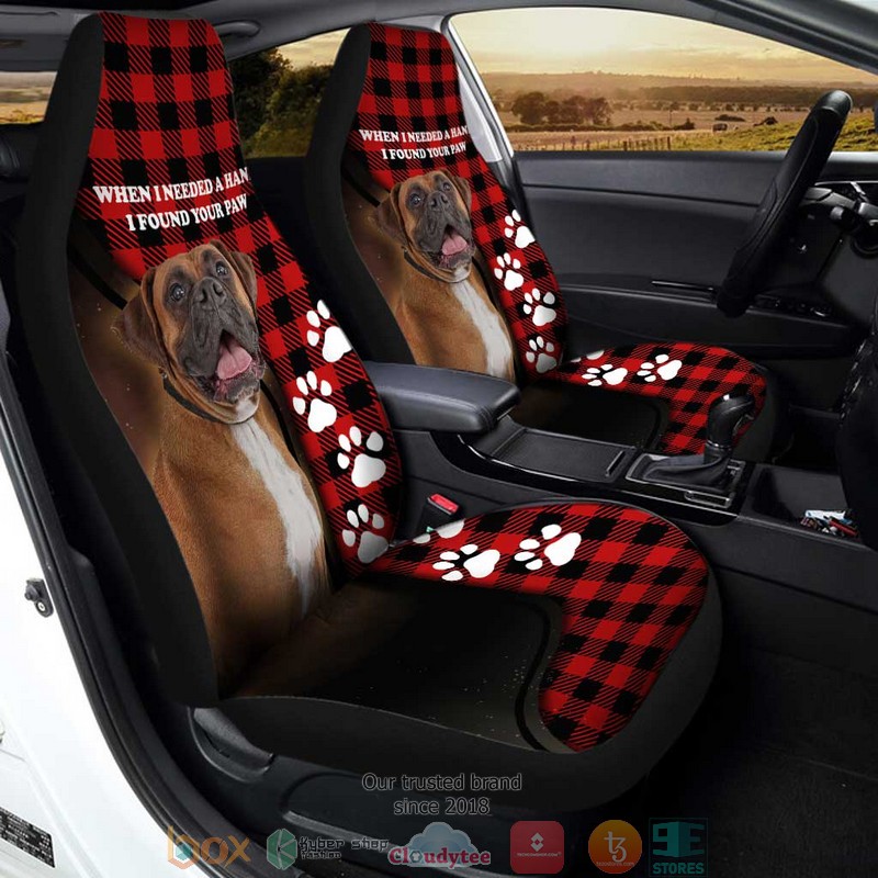 Boxer Dog I Found Your Paw Boxer Dog Car Seat Covers 1