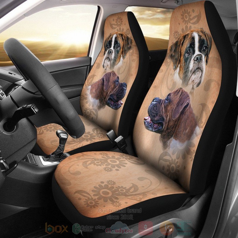 Boxer Dog Vintage Car Decoration Car Seat Cover 1