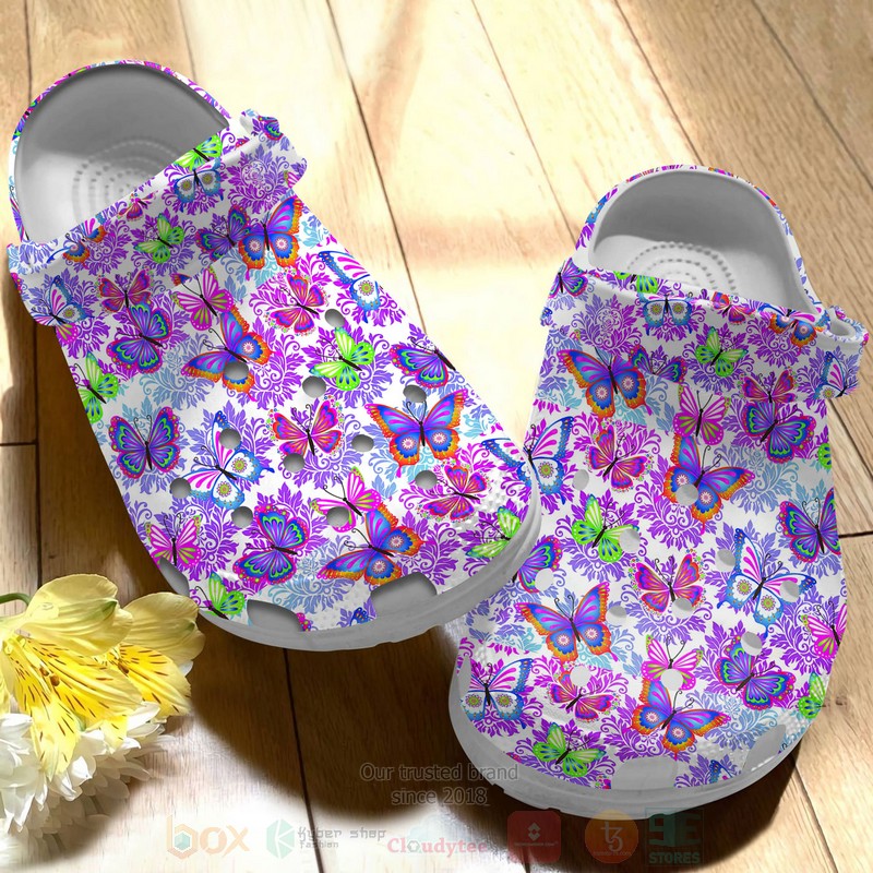 Butterfly Motif Crocband Crocs Clog Shoes 1
