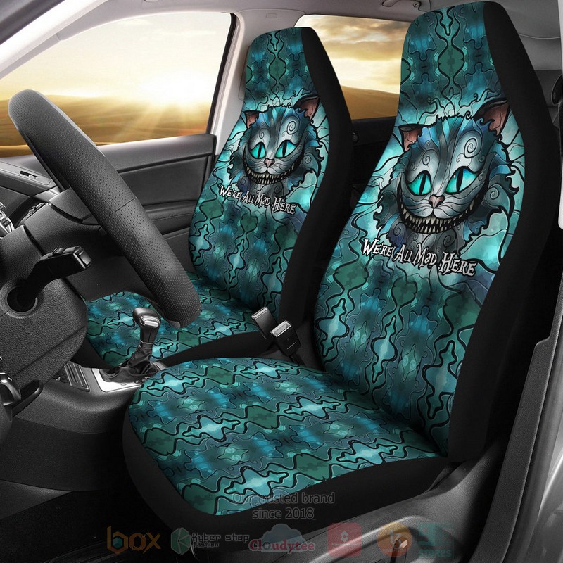 Cheshire Kitten Were All Mad Here Car Seat Cover