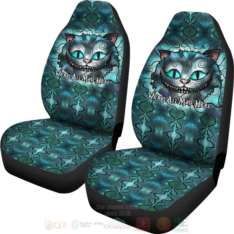 Cheshire Kitten Were All Mad Here Car Seat Cover 1
