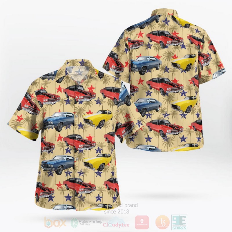 Chevy Mid sized Automobile Car Independence Day Hawaiian Shirt