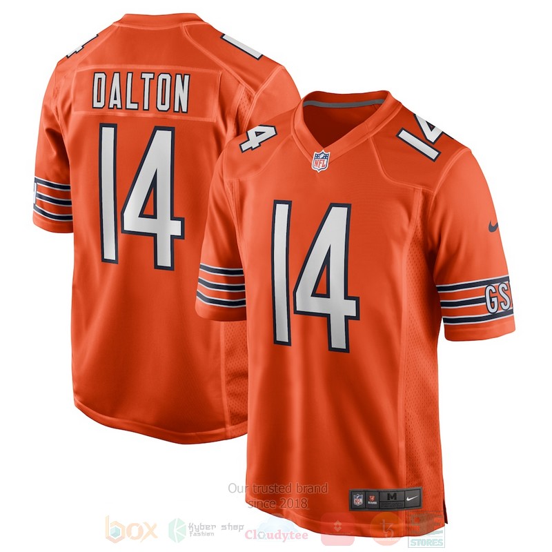 Chicago Bears Andy Dalton Orange Alternate Football Jersey