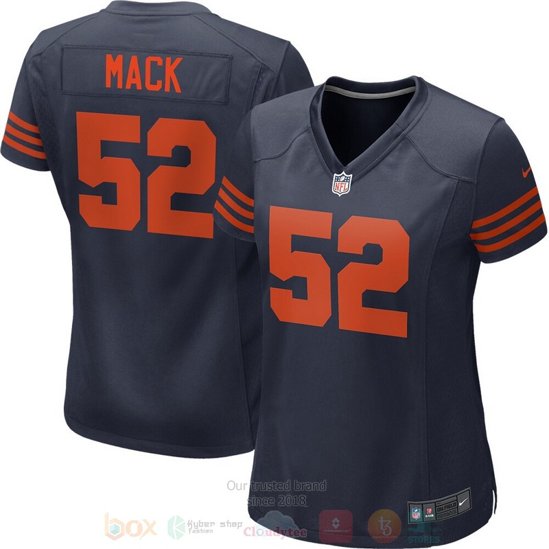 Chicago Bears Khalil Mack Navy Throwback Football Jersey