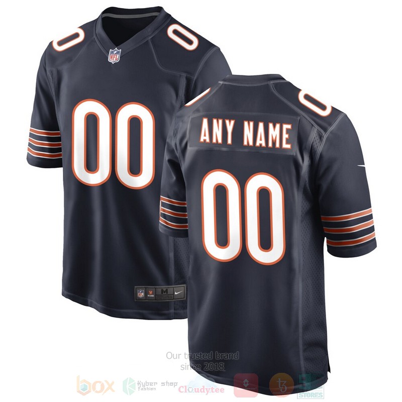 Chicago Bears Navy Personalized Football Jersey