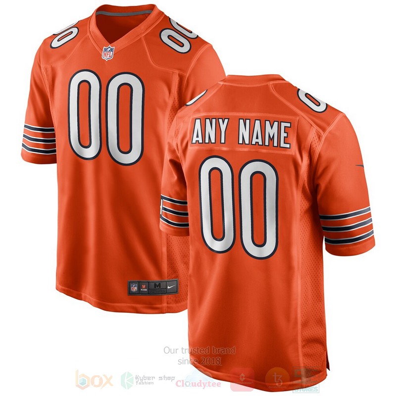 Chicago Bears Orange Alternate Personalized Football Jersey