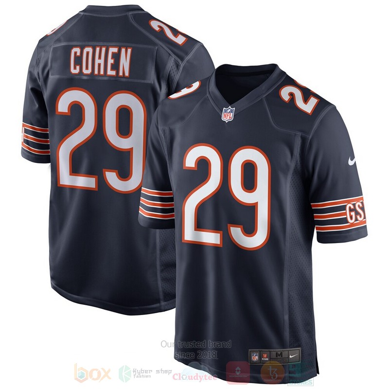 Chicago Bears Tarik Cohen Navy Football Jersey