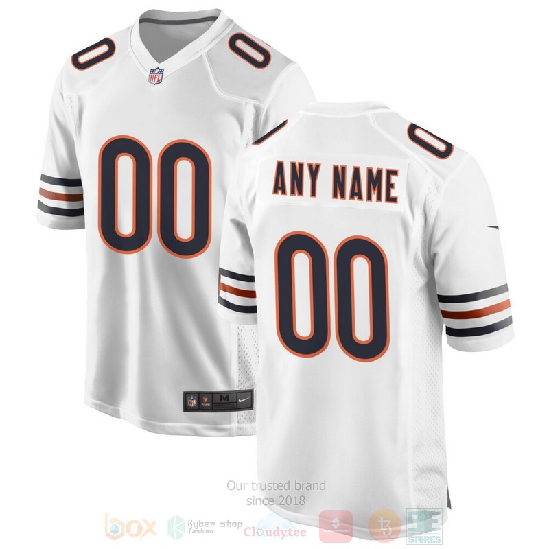 Chicago Bears White Personalized Football Jersey