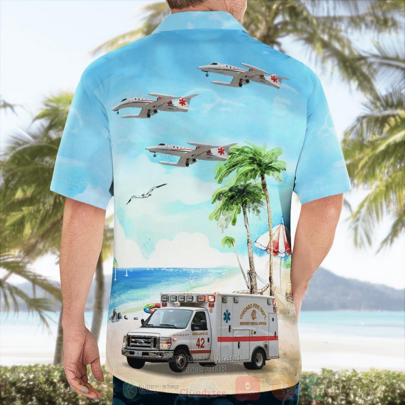 Chicago Fire Department Ambulance Chicago Illinois Hawaiian Shirt 1 2 3